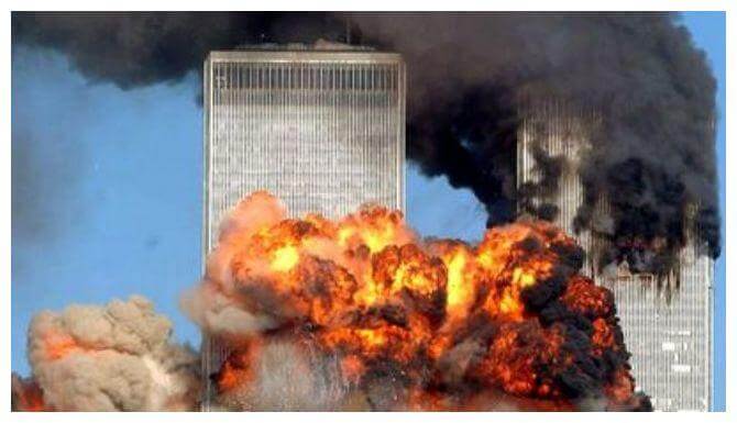 9-11 Twin Towers in flames