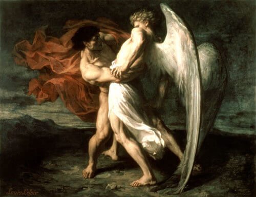 Jacob wrestles with an angel